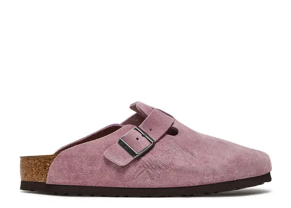 STUSSY BIRKENSTOCK BOSTON SHAGGY DUSTY PINK