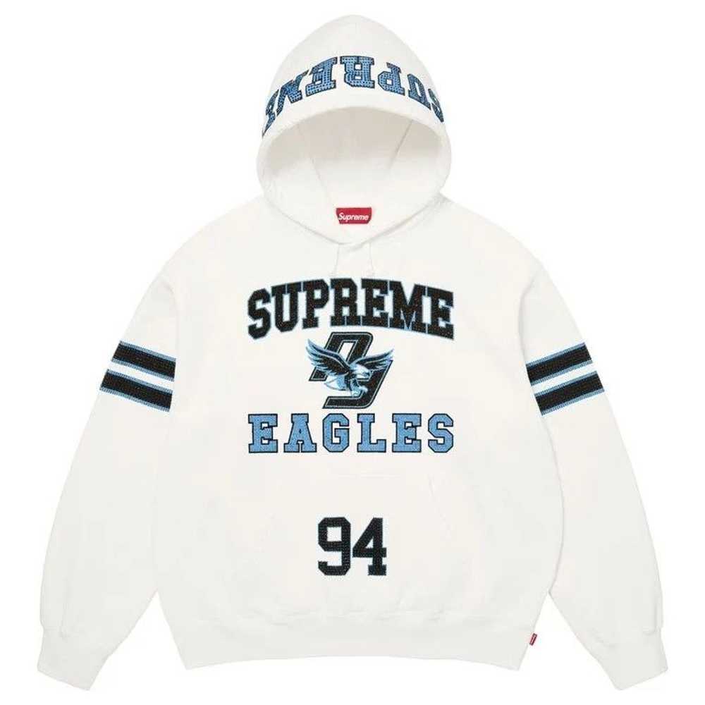 SUPREME EAGLES RHINESTONE HOODIE UNC BLUE